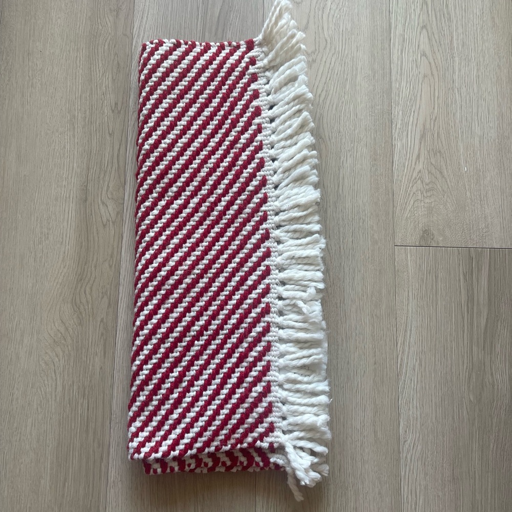 Threshold Rectangle Red Striped Rug - Picture 2 of 3